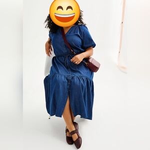 NWT! Sonoma Blue Denim Midi Dress Size 2X